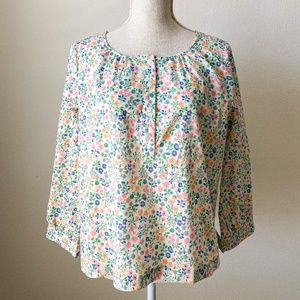 J. Crew Floral Button Down Popover